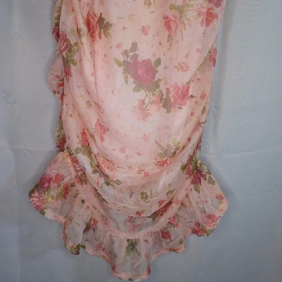 Yilibasha sheer dress with lining with ruched sides NWT - Picture 4 of 11